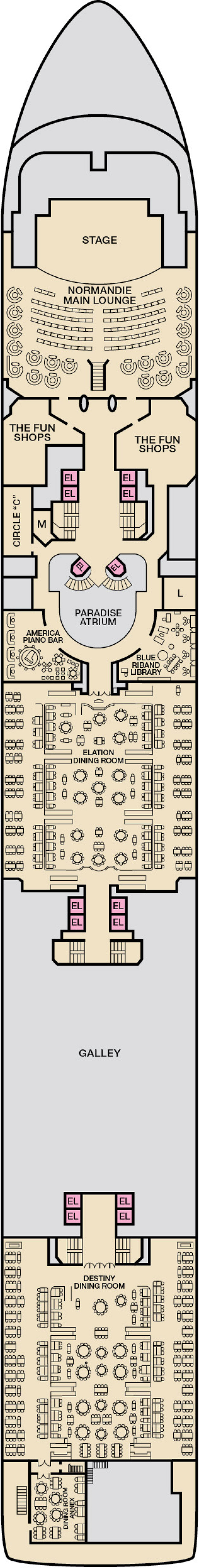Atlantic (Deck 8) deck plan for Carnival Paradise