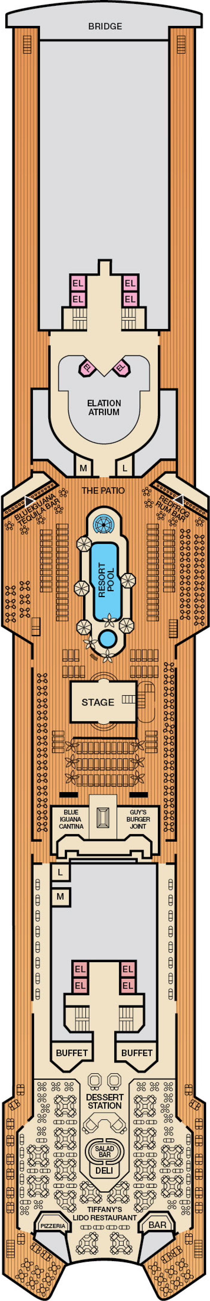 Lido (Deck 10) deck plan for Carnival Elation