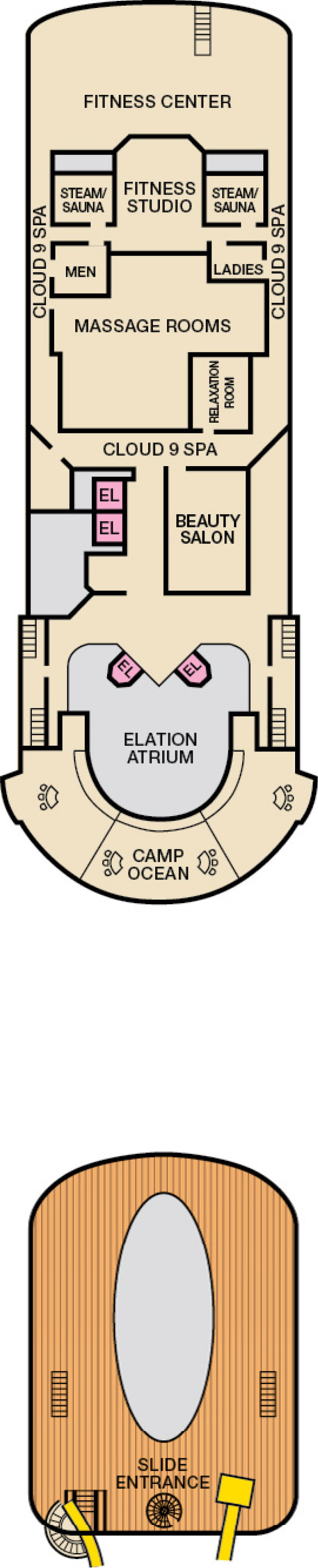 Sports (Deck 12) deck plan for Carnival Elation