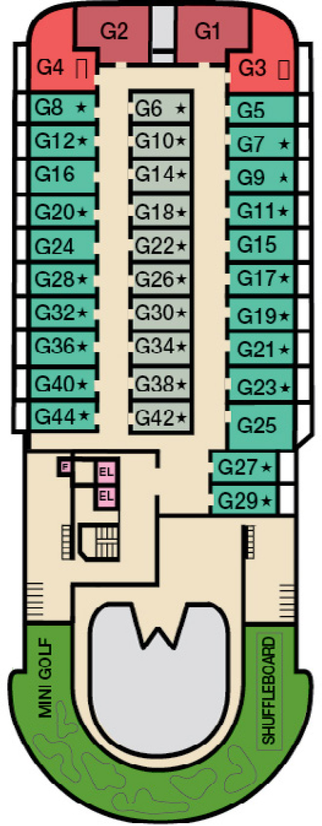 Grand (Deck 14) deck plan for Carnival Elation