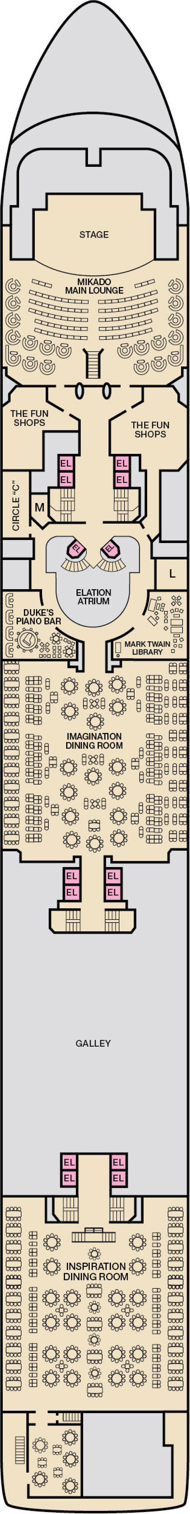 Atlantic (Deck 8) deck plan for Carnival Elation