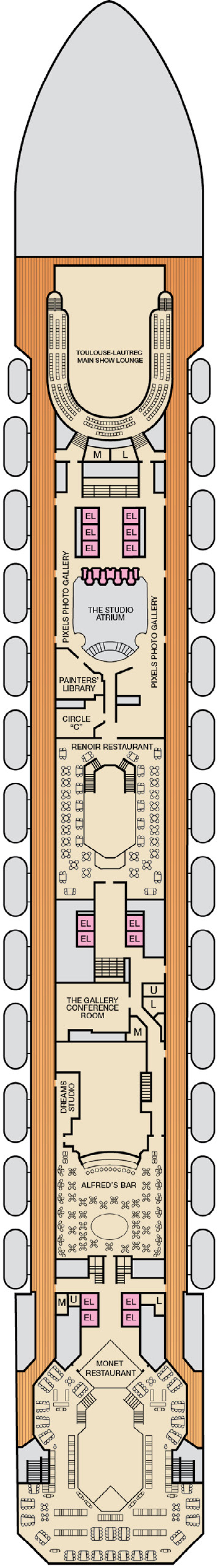 Atlantic (Deck 4) deck plan for Carnival Conquest