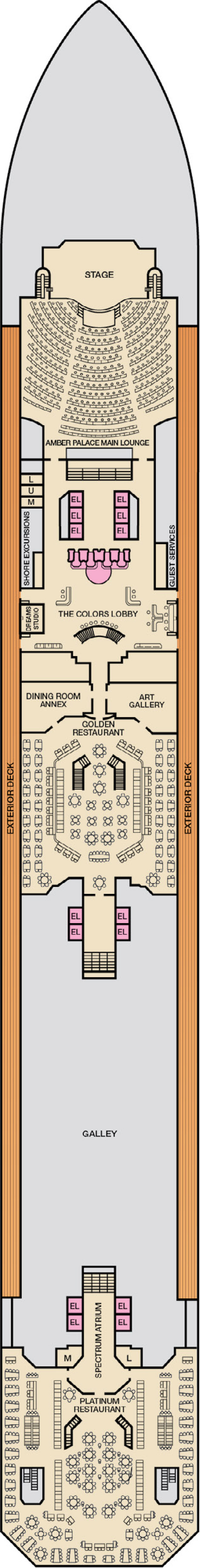 Lobby (Deck 3) deck plan for Carnival Glory 