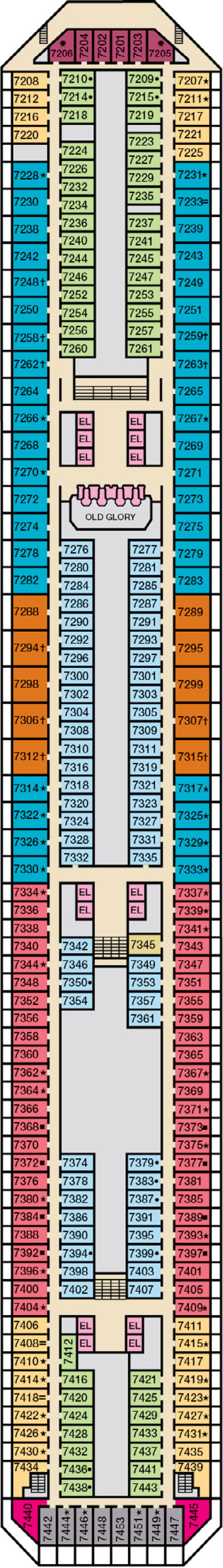 Empress (Deck 7) deck plan for Carnival Glory 