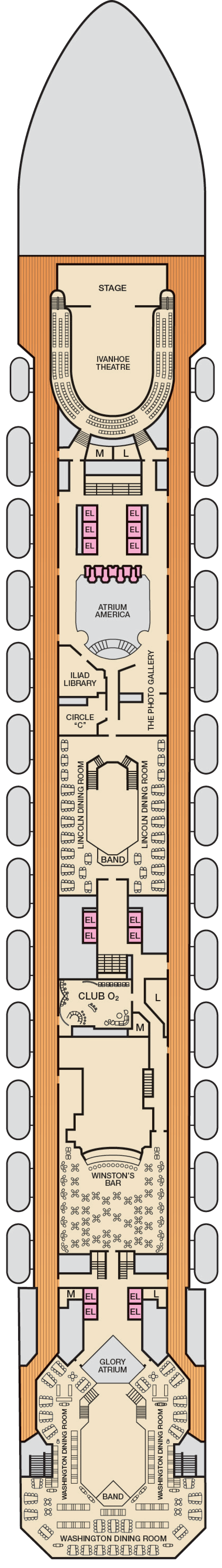 Atlantic (Deck 4) deck plan for Carnival Valor