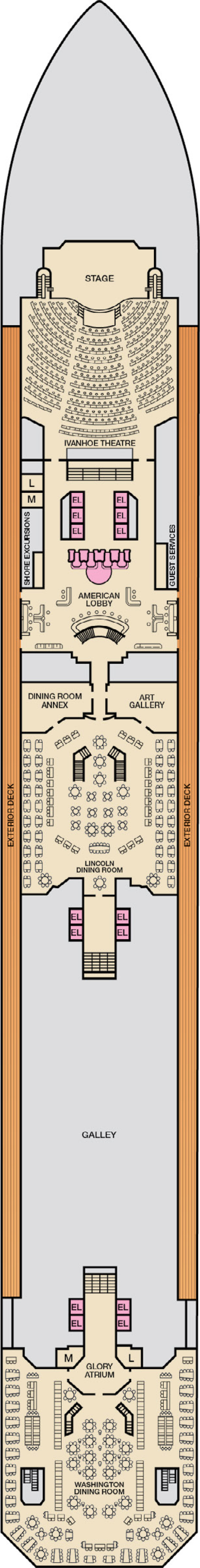 Lobby (Deck 3) deck plan for Carnival Valor