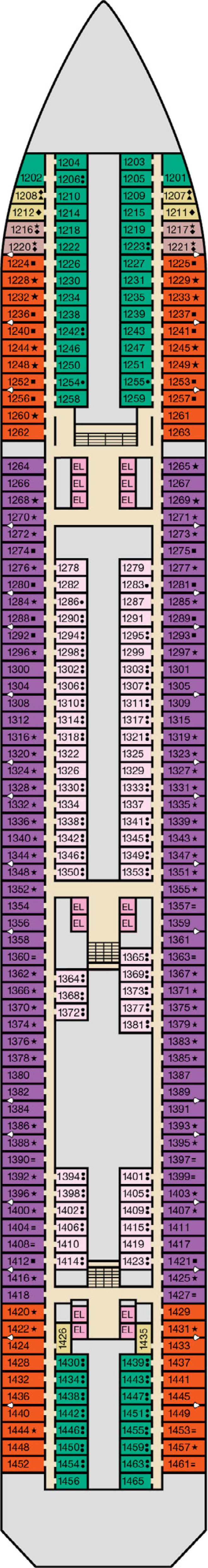 Riviera (Deck 1) deck plan for Carnival Freedom