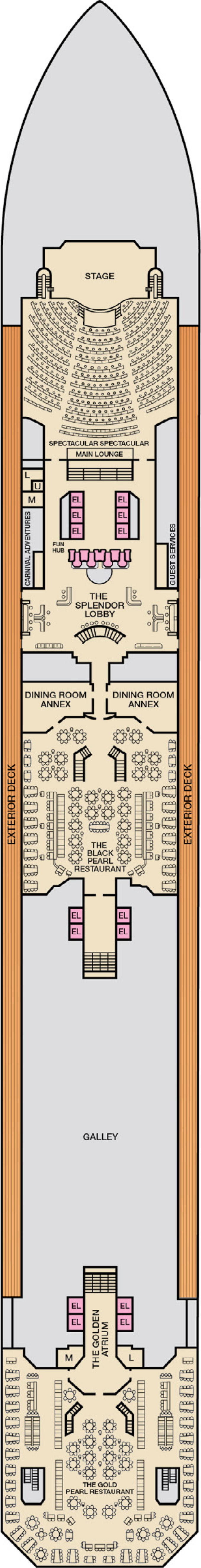 Lobby (Deck 3) deck plan for Carnival Splendor