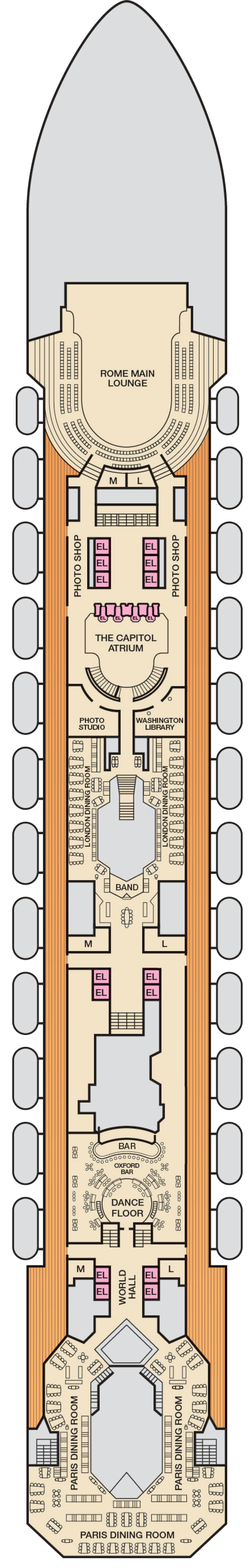 Atlantic (Deck 4) deck plan for Carnival Triumph