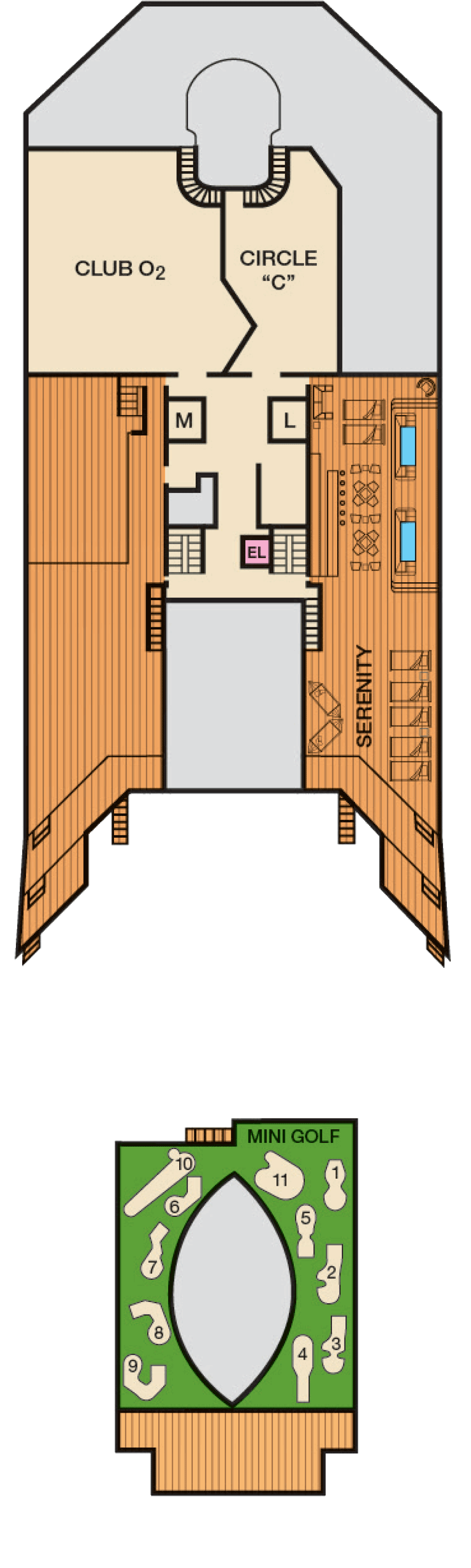 Sun (Deck 12) deck plan for Carnival Victory
