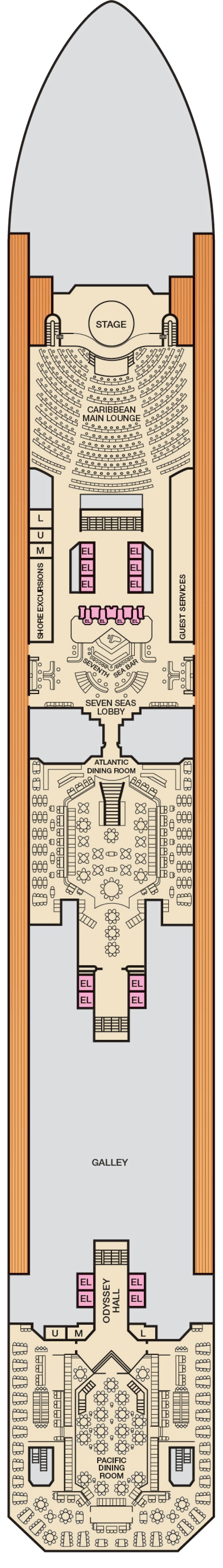 Lobby (Deck 3) deck plan for Carnival Victory