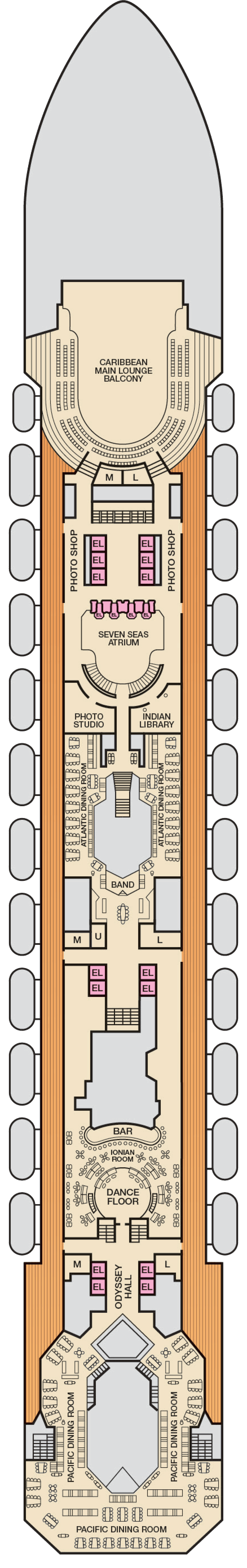Atlantic (Deck 4) deck plan for Carnival Victory