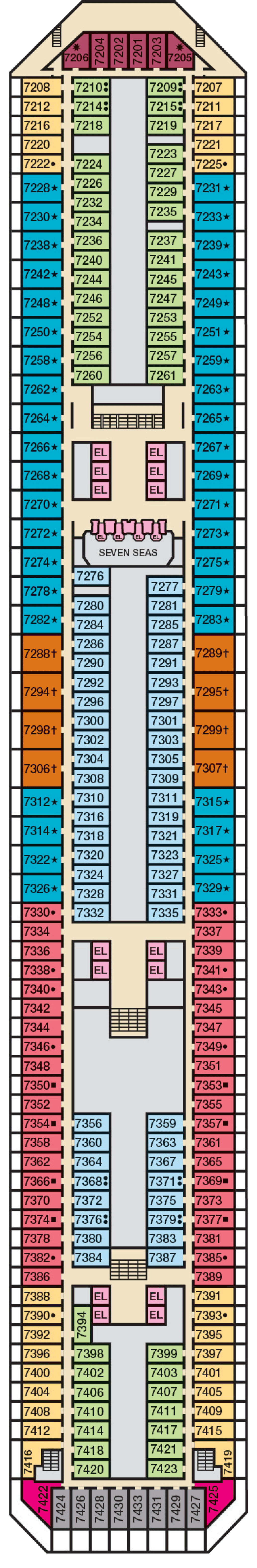 Empress (Deck 7) deck plan for Carnival Victory