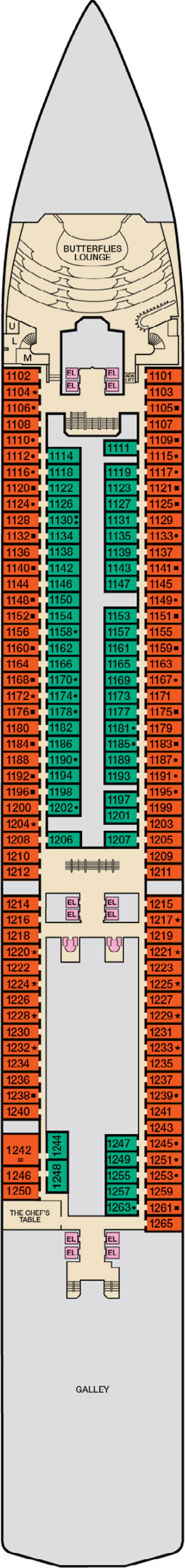 Riviera (Deck 1) deck plan for Carnival Pride