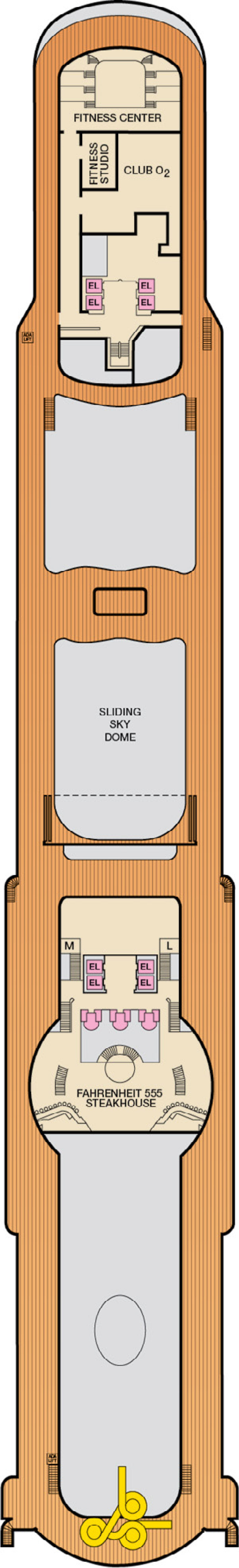 Sun (Deck 10) deck plan for Carnival Pride