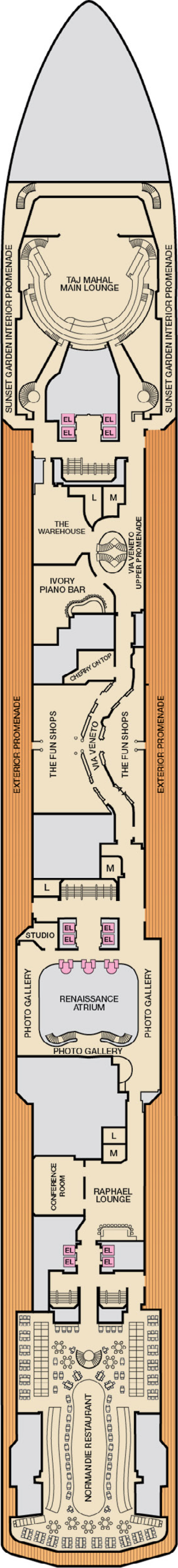 Atlantic (Deck 3) deck plan for Carnival Pride