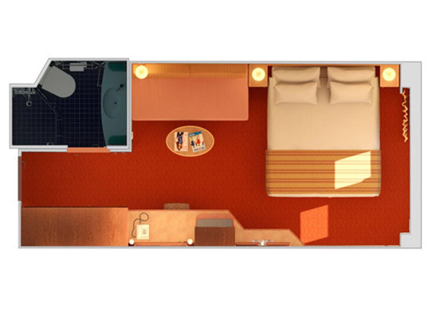 Interior with Window (Obstructed View) - Schematic