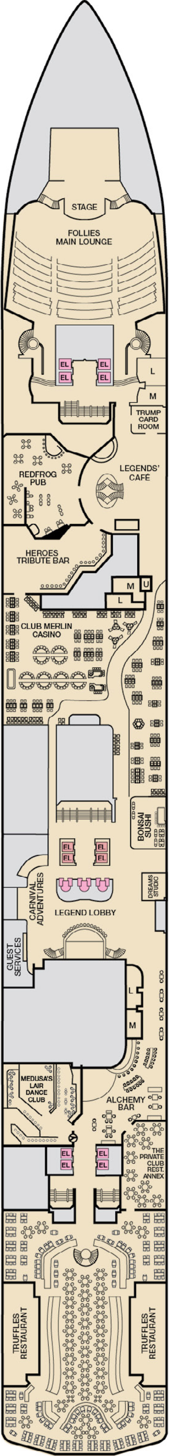 Promenade (Deck 2) deck plan for Carnival Legend