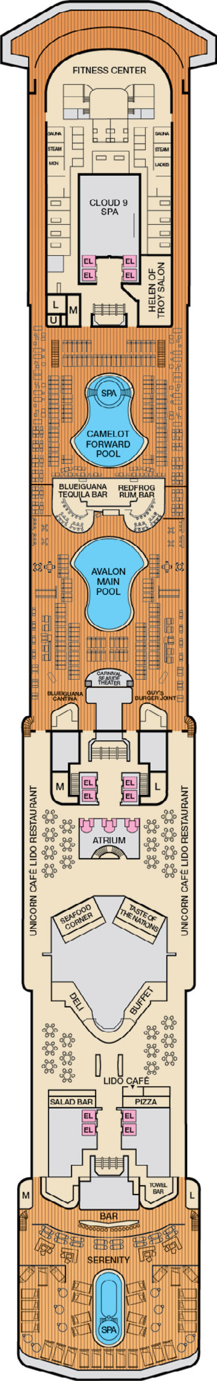Lido (Deck 9) deck plan for Carnival Legend
