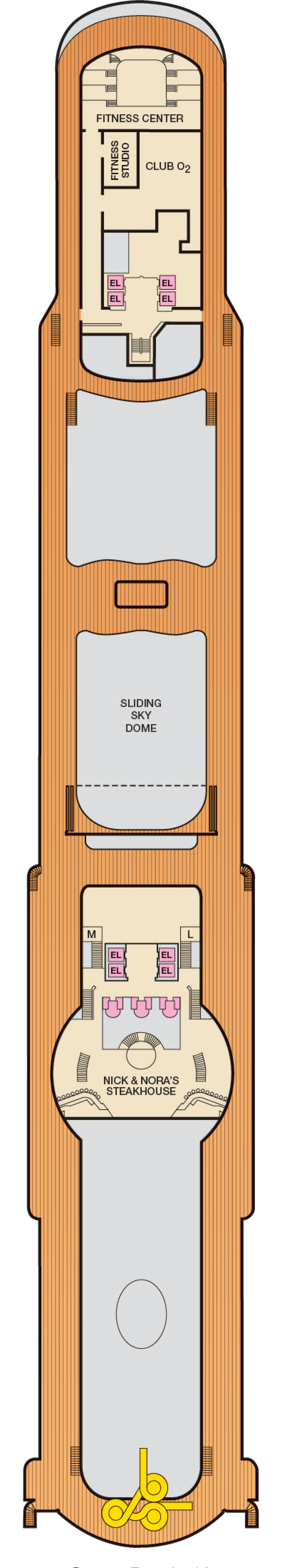 Sun (Deck 10) deck plan for Carnival Miracle