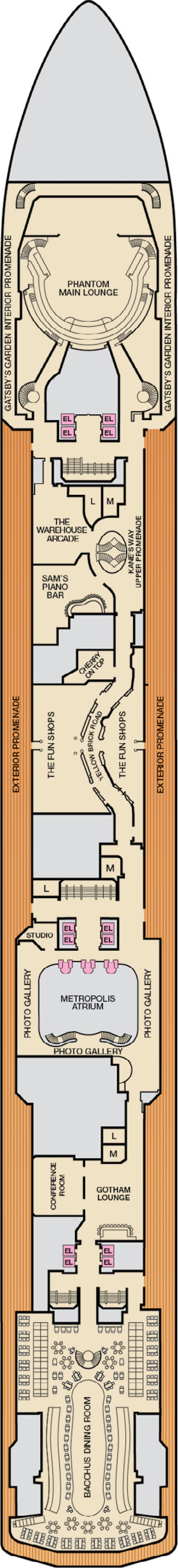 Atlantic (Deck 3) deck plan for Carnival Miracle