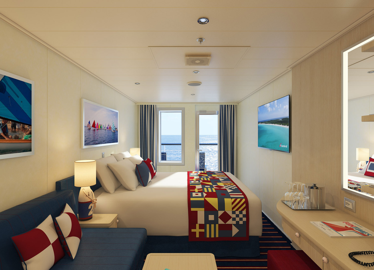 Family Harbor Aft-View Extended Balcony - Bedroom