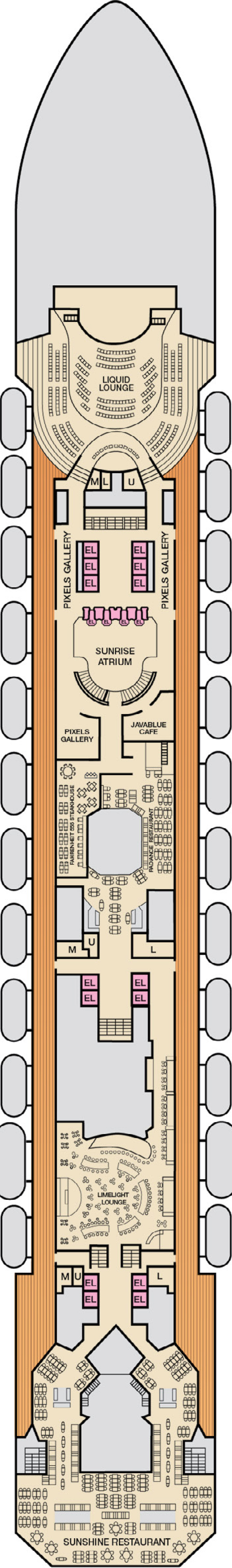 Atlantic (Deck 4) deck plan for Carnival Sunrise