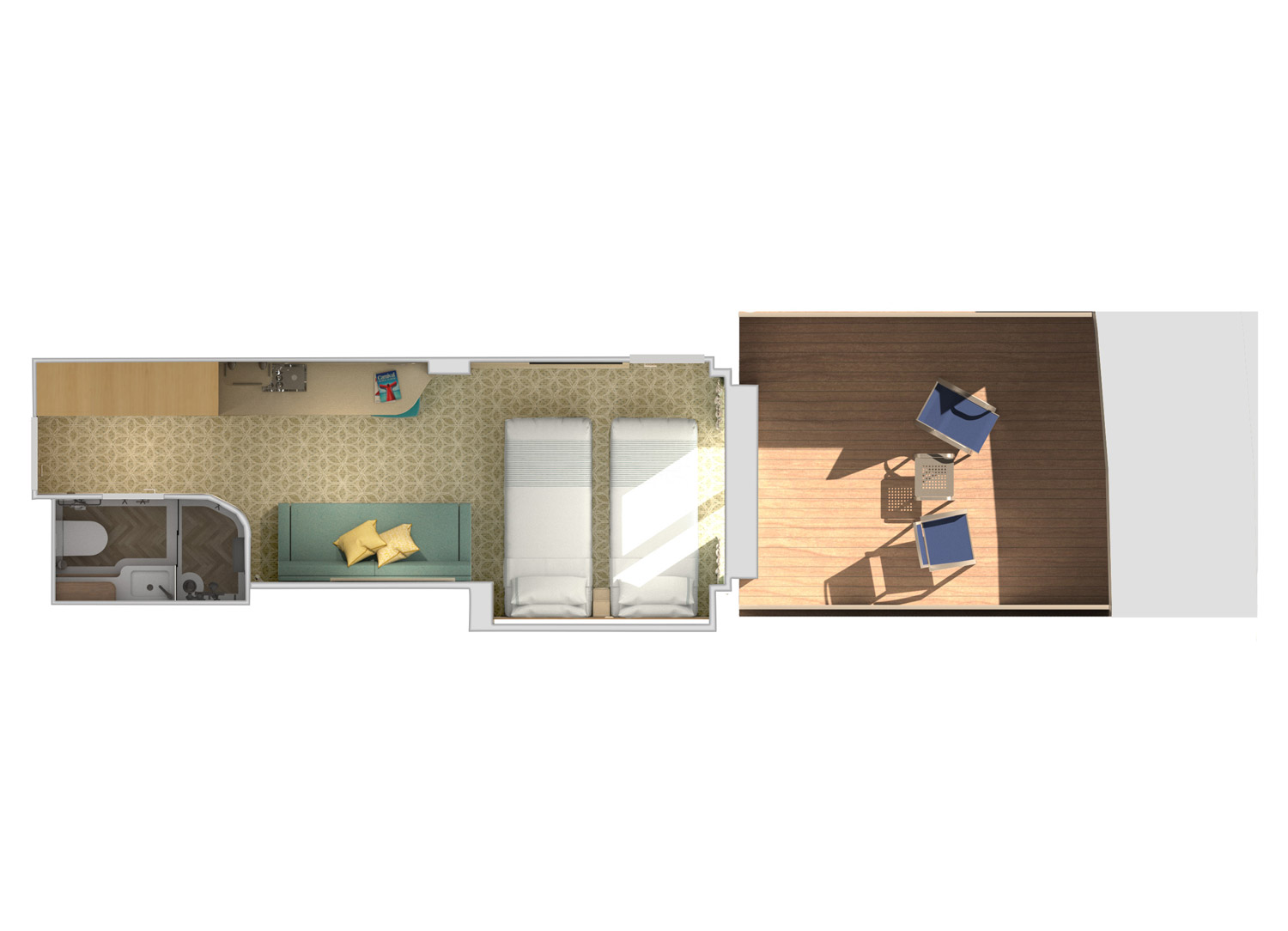Cloud 9 Spa Forward-View Extended Balcony - Schematic