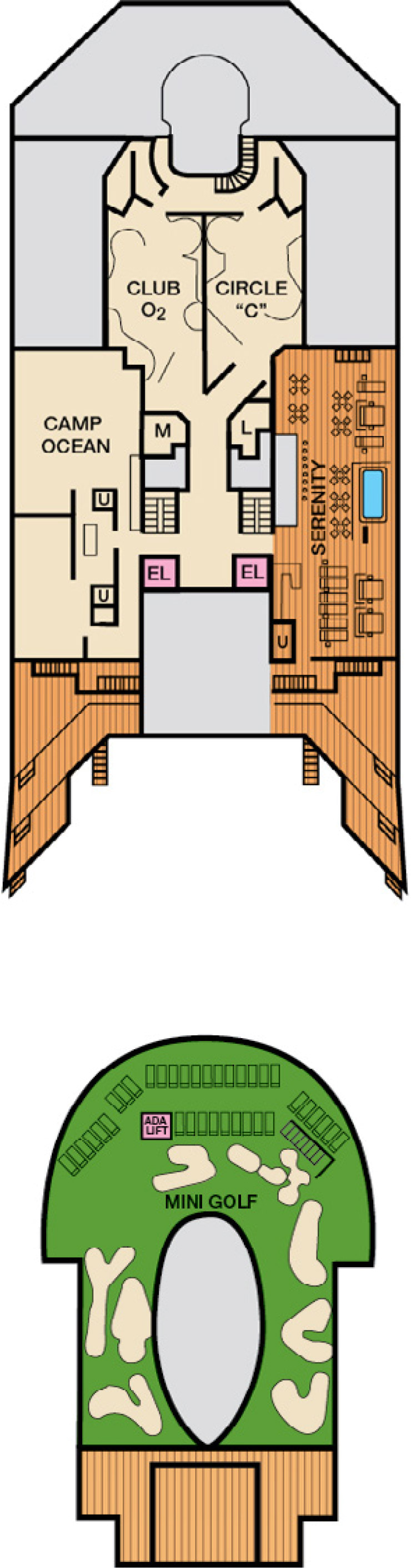 Sun (Deck 12) deck plan for Carnival Radiance