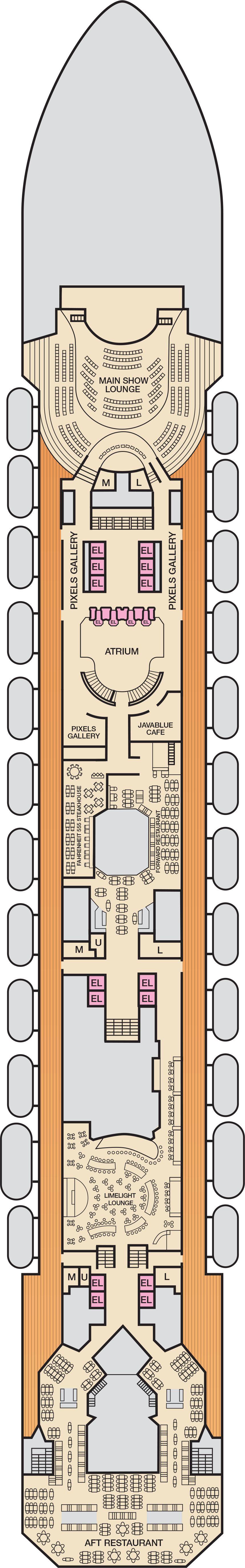 Atlantic (Deck 4) deck plan for Carnival Radiance