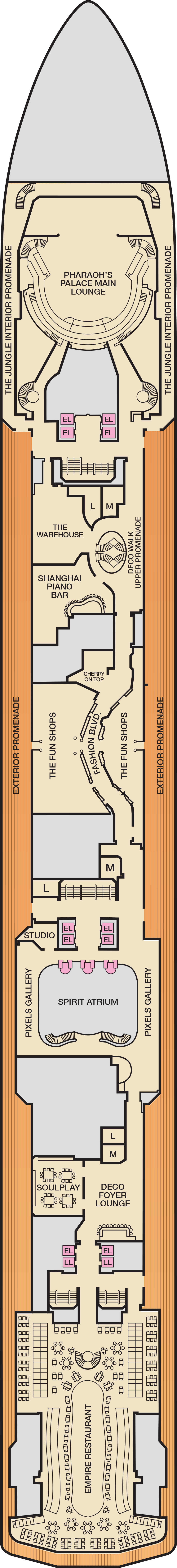 Atlantic (Deck 3) deck plan for Carnival Spirit