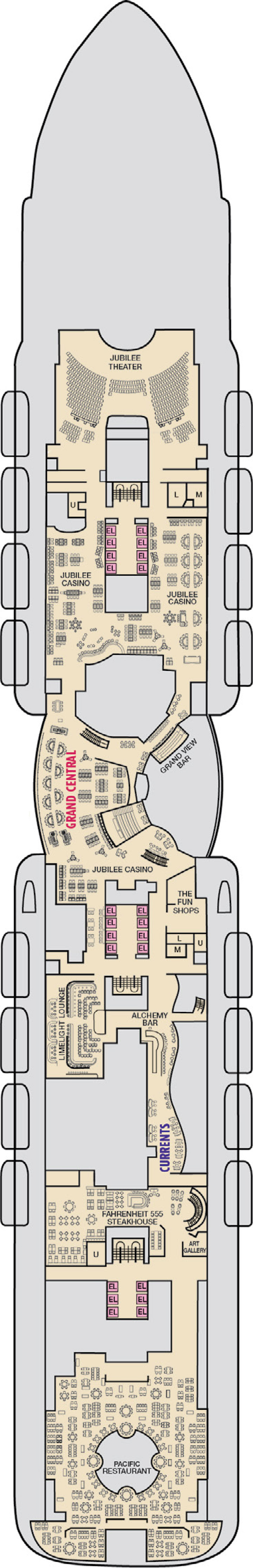 Deck 7 deck plan for Carnival Jubilee