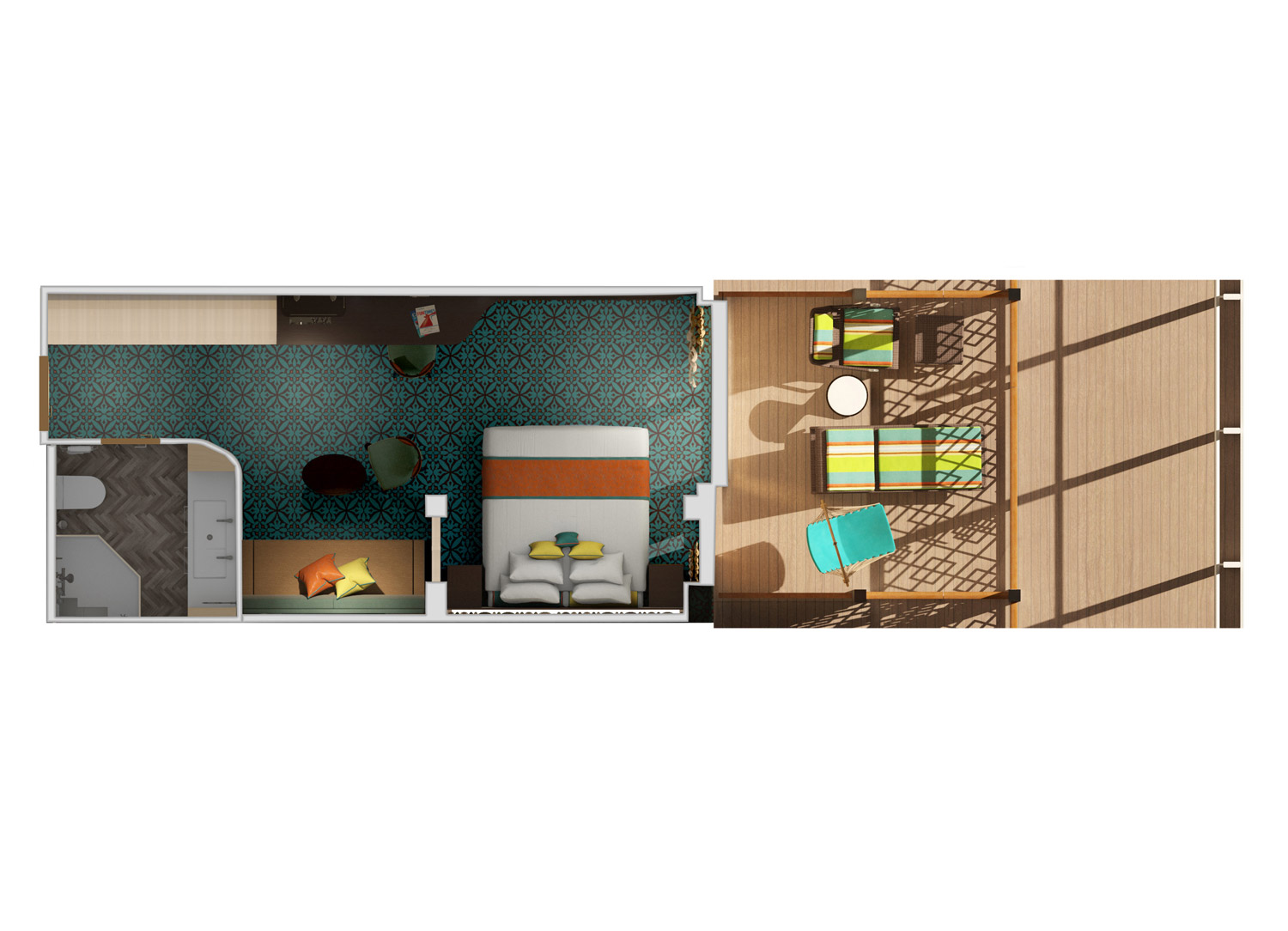 Schematic of the Havana Cabana Suite (Obstructed)