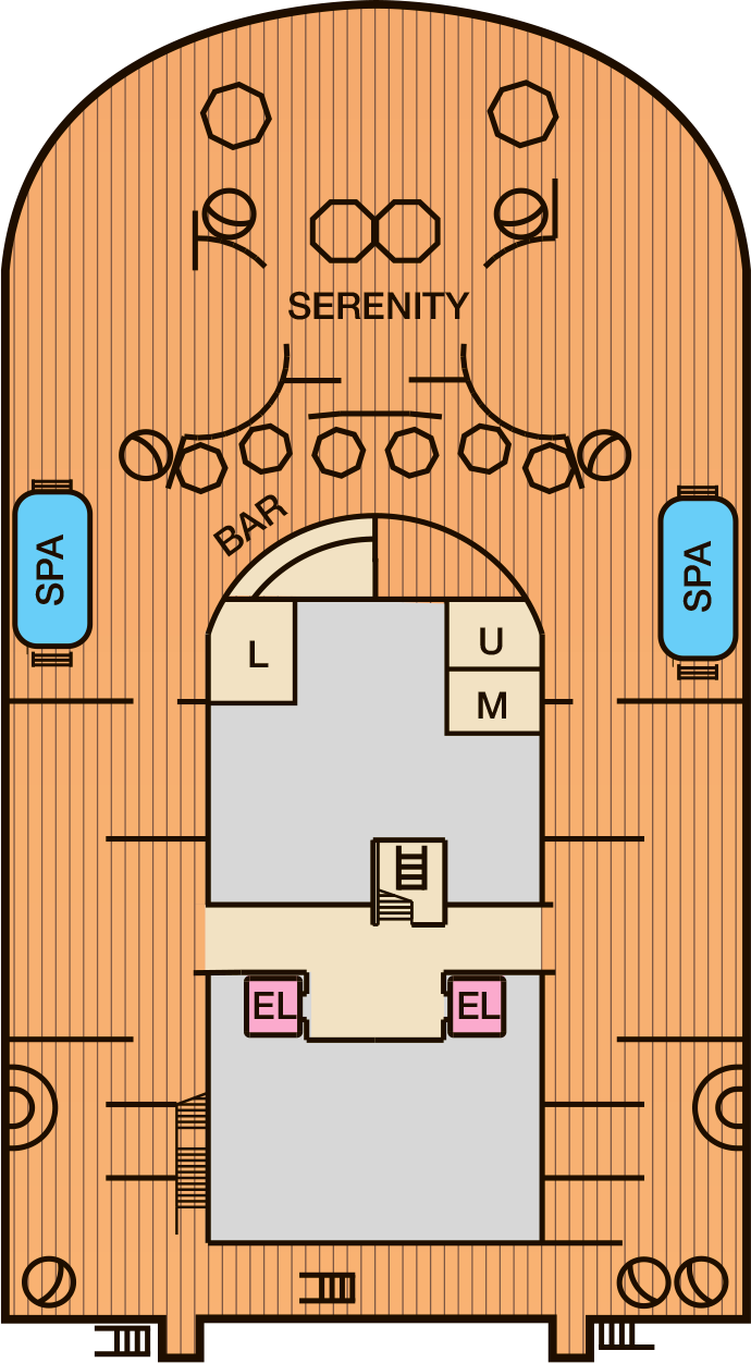 Deck 15 deck plan for Carnival Venezia