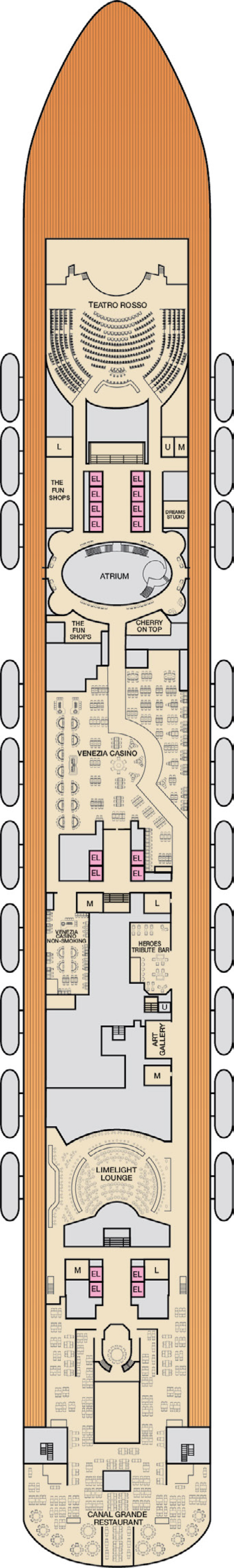 Deck 4 deck plan for Carnival Venezia