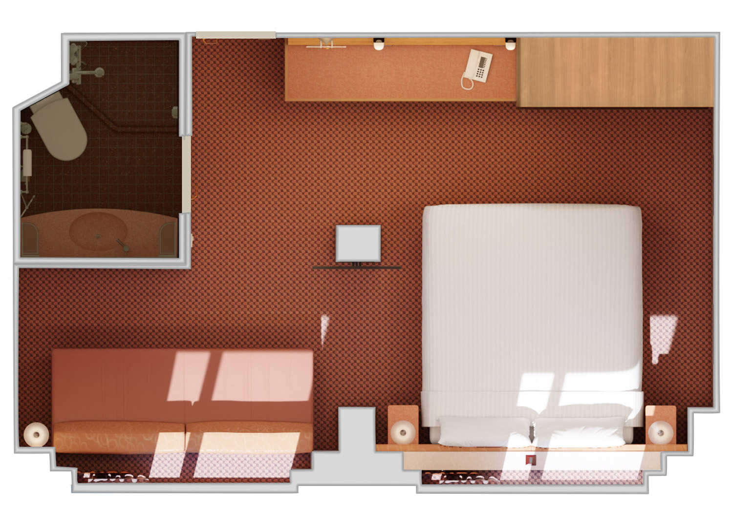 Interior with Window (Obstructed View) - Schematic