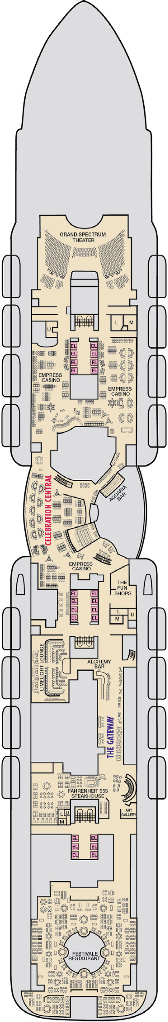 Deck 7 deck plan for Carnival Celebration
