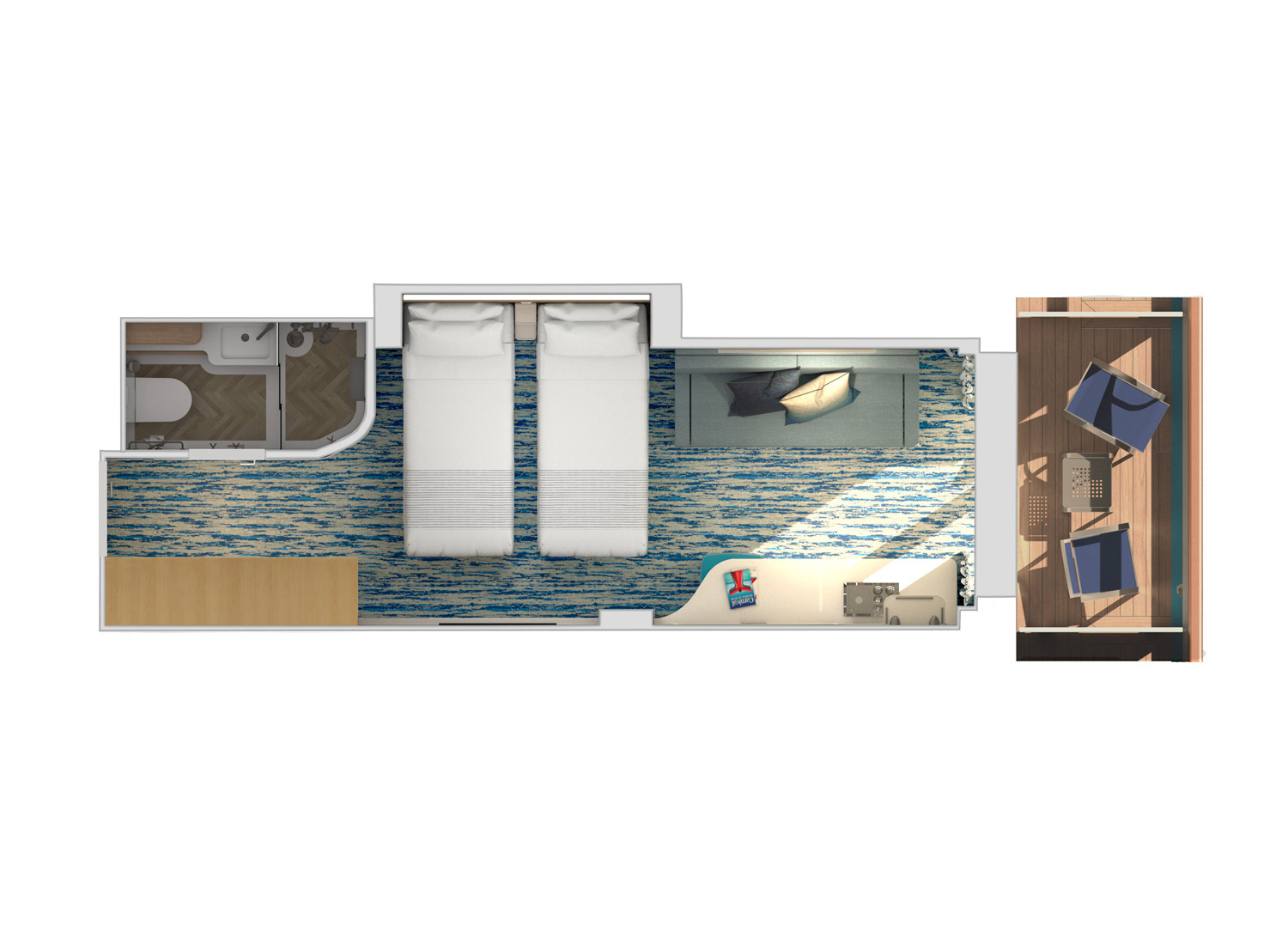 Schematic of the Balcony Stateroom