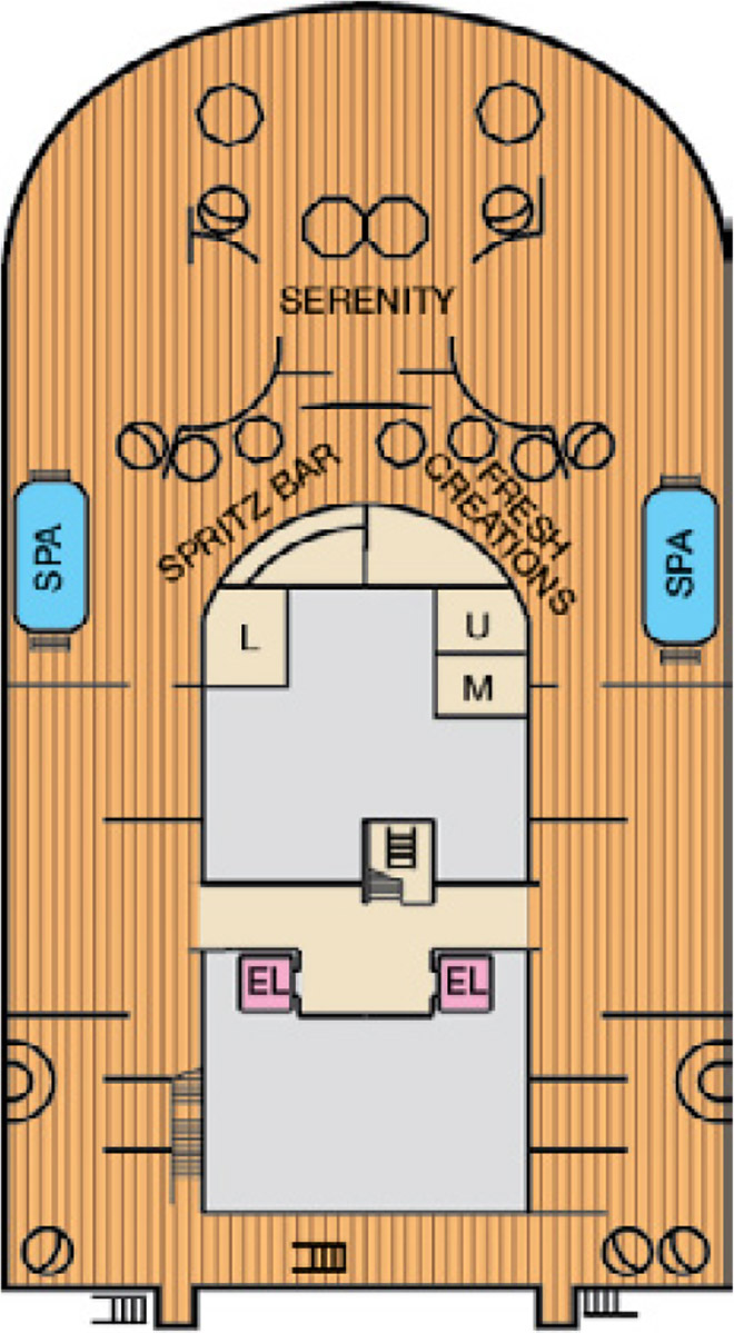 Deck 15 deck plan for Carnival Firenze