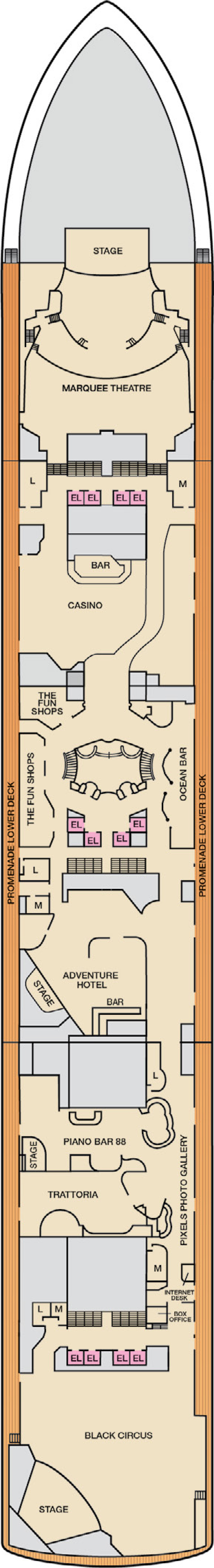 Deck 7 deck plan for Carnival Adventure