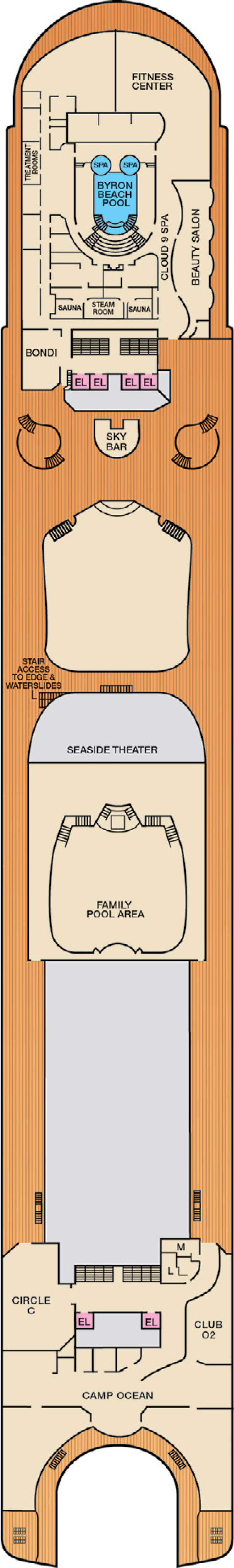 Deck 15 deck plan for Carnival Encounter