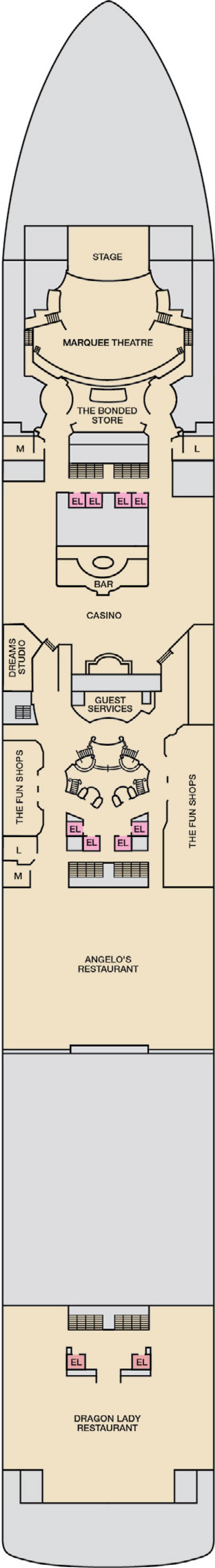 Deck 6 deck plan for Carnival Encounter