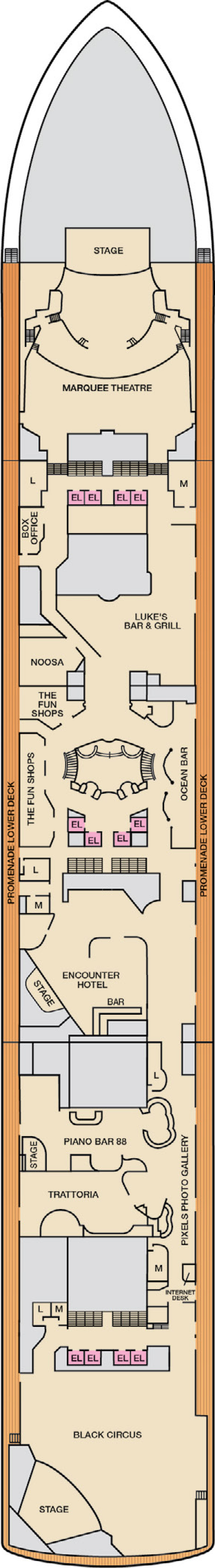 Deck 7 deck plan for Carnival Encounter