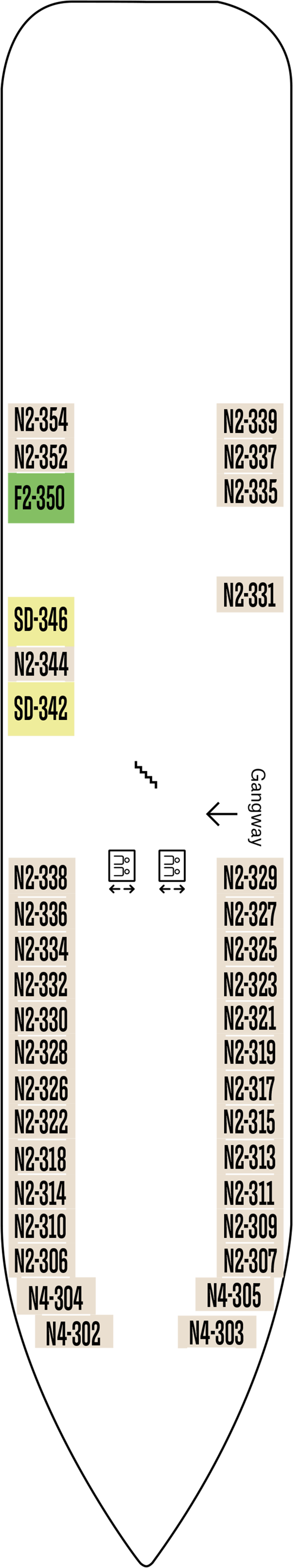 Deck 3 deck plan for MS Fram