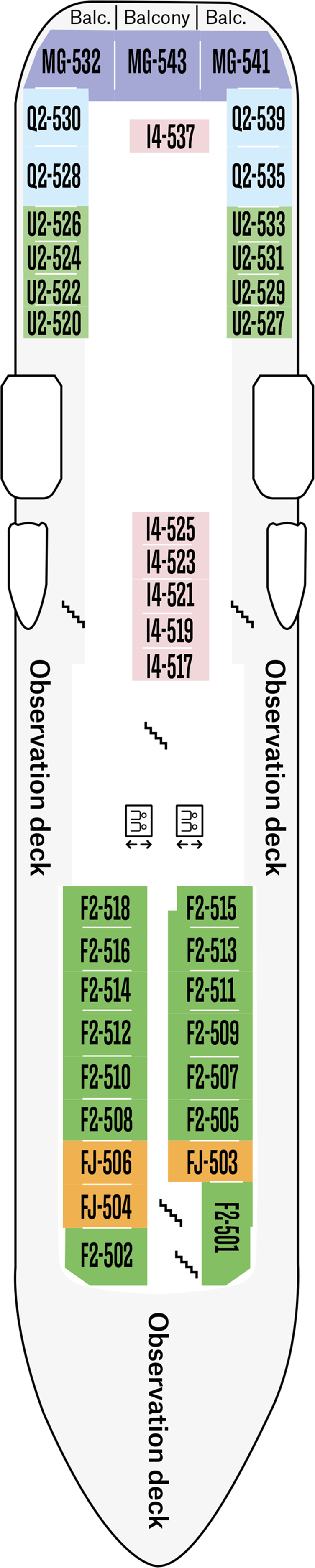 Deck 5 deck plan for MS Fram