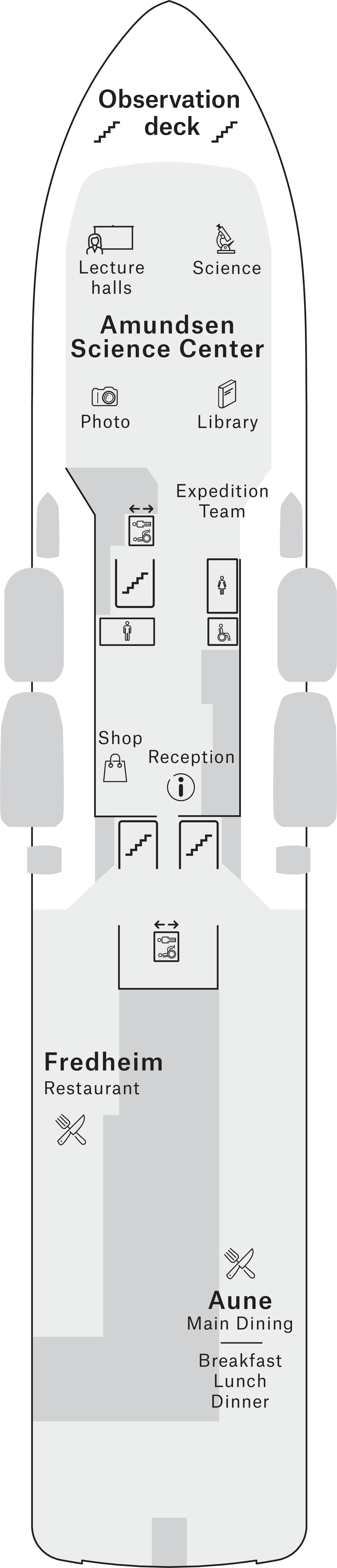 Deck 6 deck plan for MS Roald Amundsen