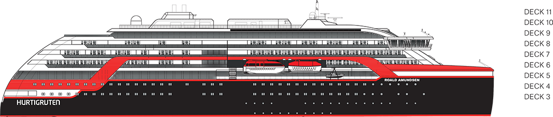 Where Deck 3 is on MS Roald Amundsen