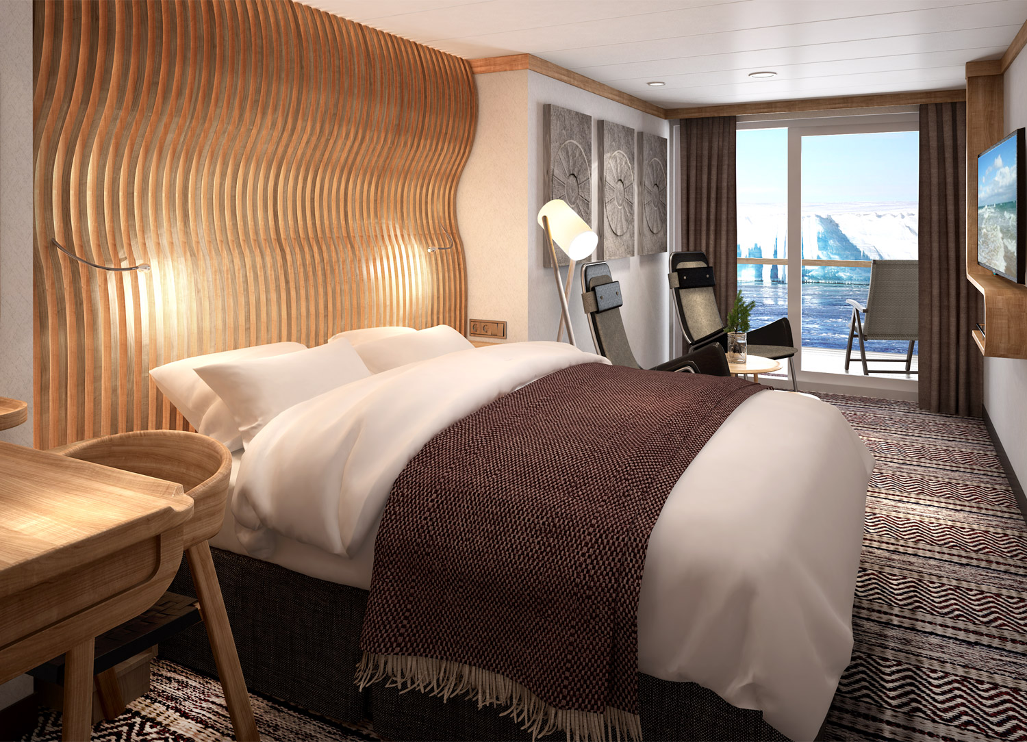 Outside Stateroom w/ Balcony stateroom on MS Roald Amundsen