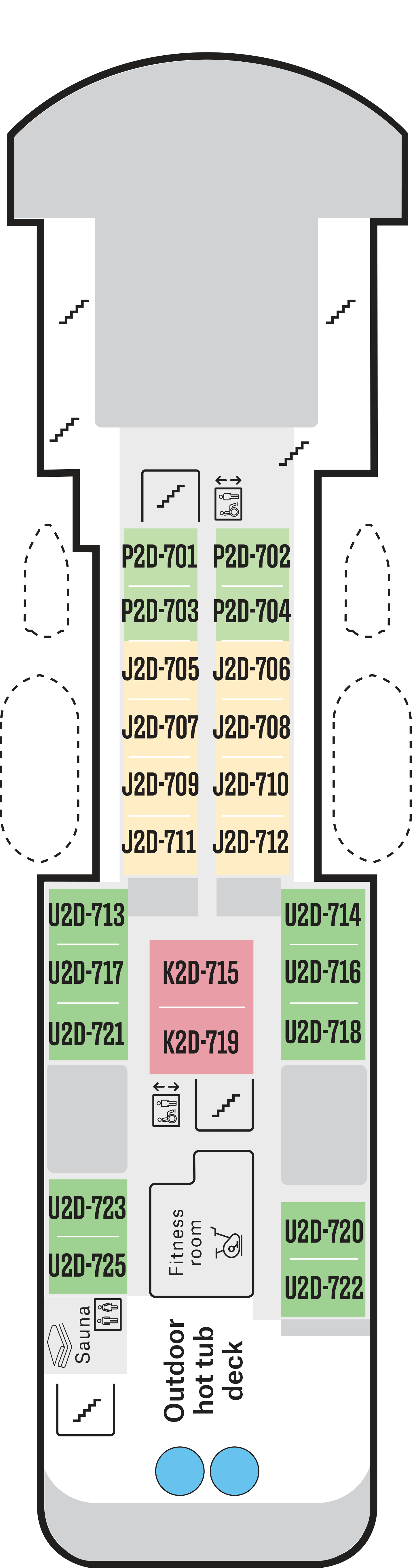 Deck 7 deck plan for MS Spitsbergen