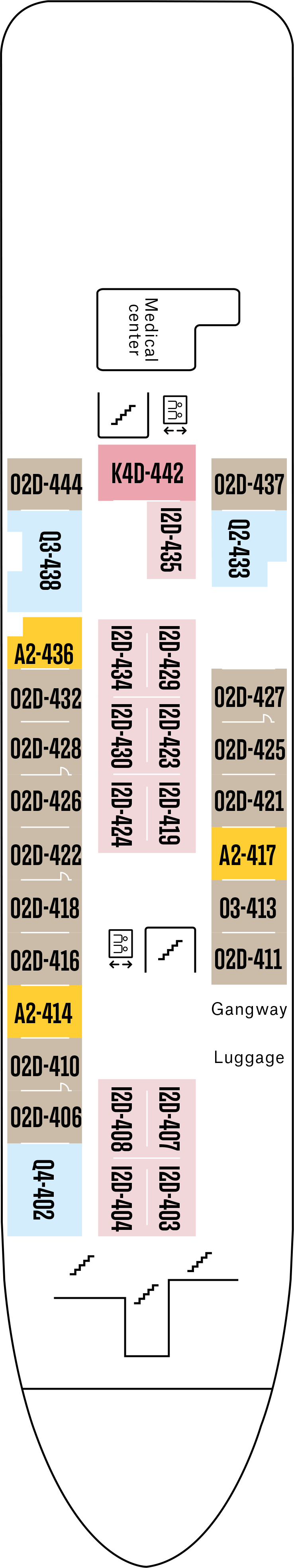 Deck 4 deck plan for MS Spitsbergen